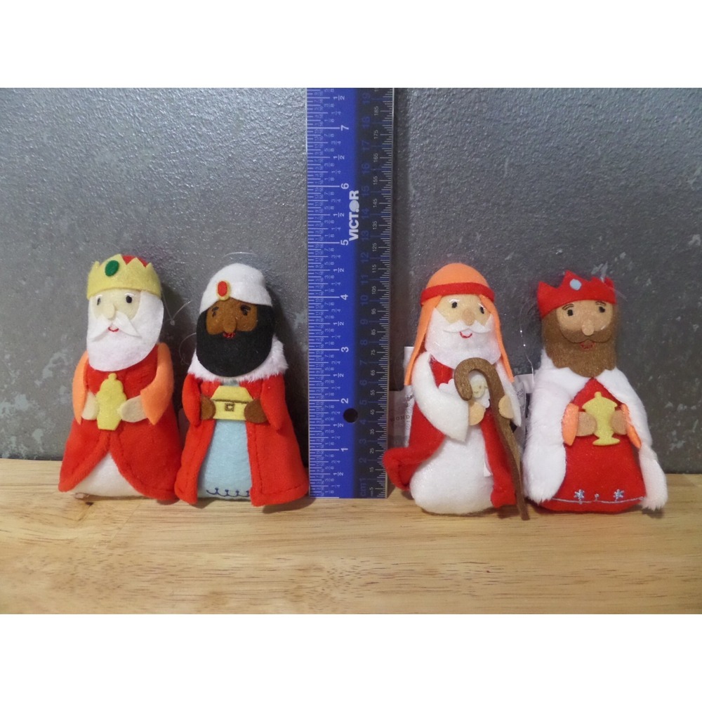 Set of 4 - Target Wondershop Christmas 2023 Felt Wise Men People Ornaments